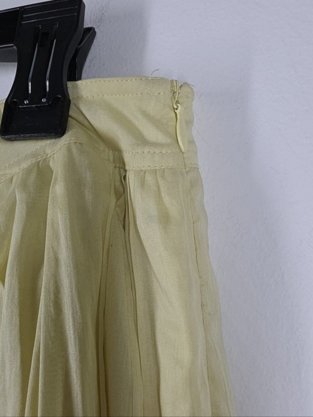 Burberry London Yellow Cotton Silk Trim Pleated Midi Skirt 10 Italy - Picture 13 of 14
